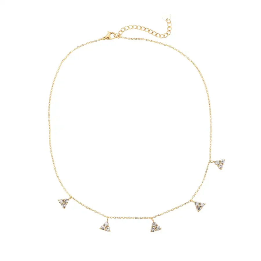 Collier Triple Tennis Chaîne Dottilove, trois rangs de cristaux scintillants sertis, bijou de luxe disponible à la Réunion