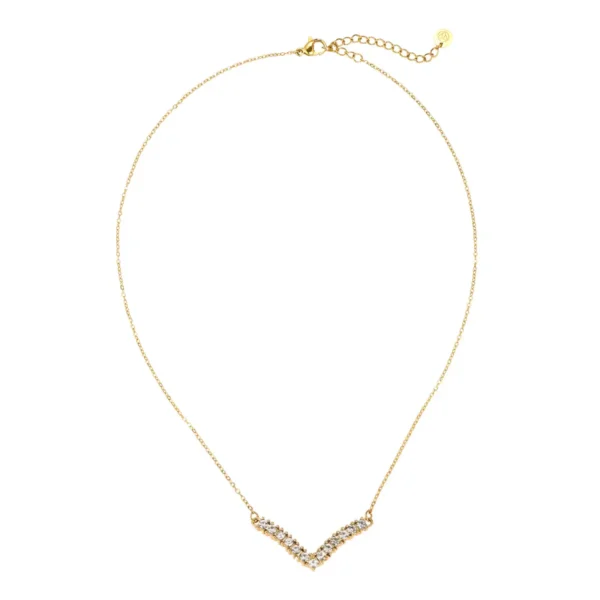 Collier Diamond Möwe Dottilove - Bijouterie en ligne Réunion 974 - Pendentif mouette en acier inoxydable doré et strass - Bijou durable et chic.