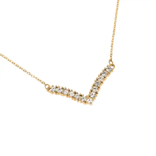 Collier Diamond Möwe Dottilove - Bijouterie en ligne Réunion 974 - Pendentif mouette en acier inoxydable doré et strass - Bijou durable et chic.