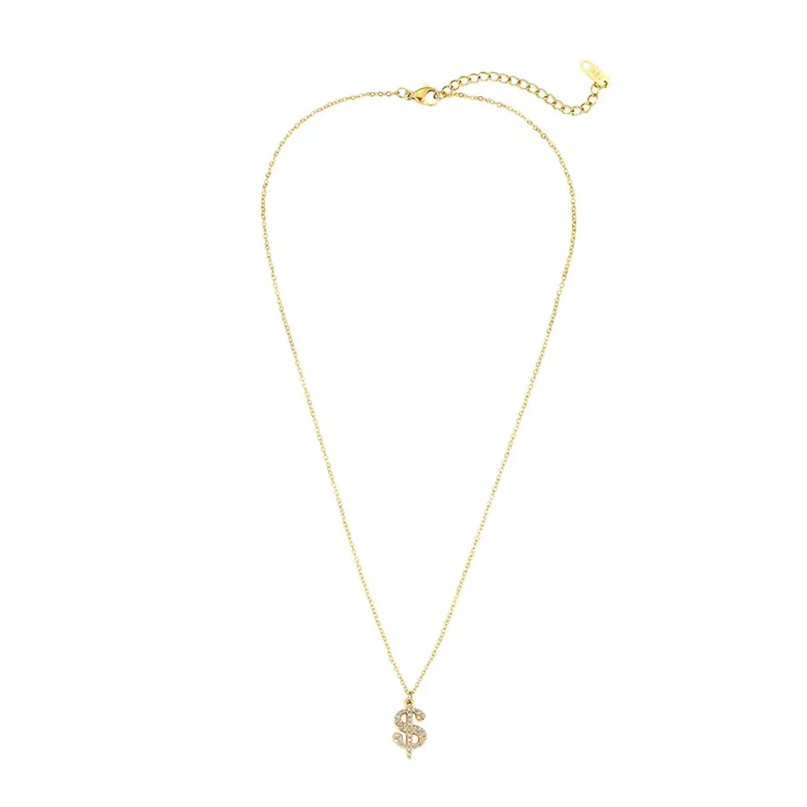 Collier Bling tag Diamonds Dottilove, trois rangs de cristaux scintillants sertis, bijou de luxe disponible à la Réunion