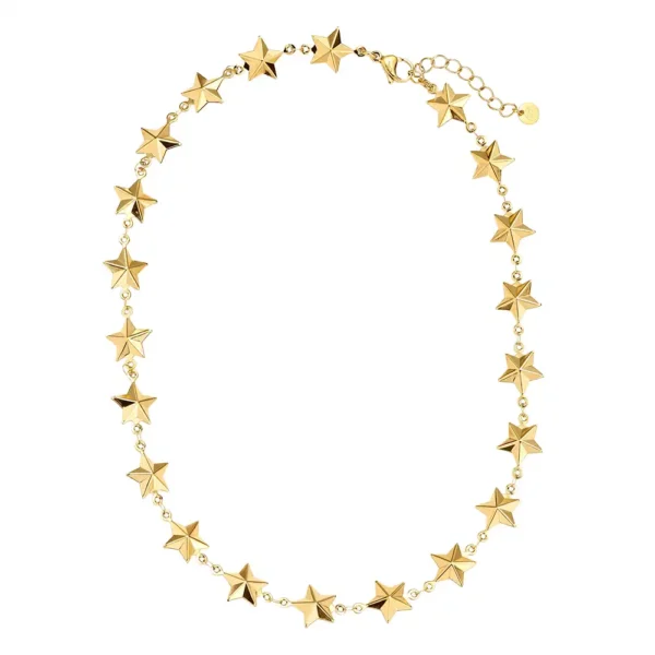 Collier Chained Stars de Dottilove, fine chaîne dorée ornée de plusieurs petites étoiles pendantes, bijou élégant à la Réunion