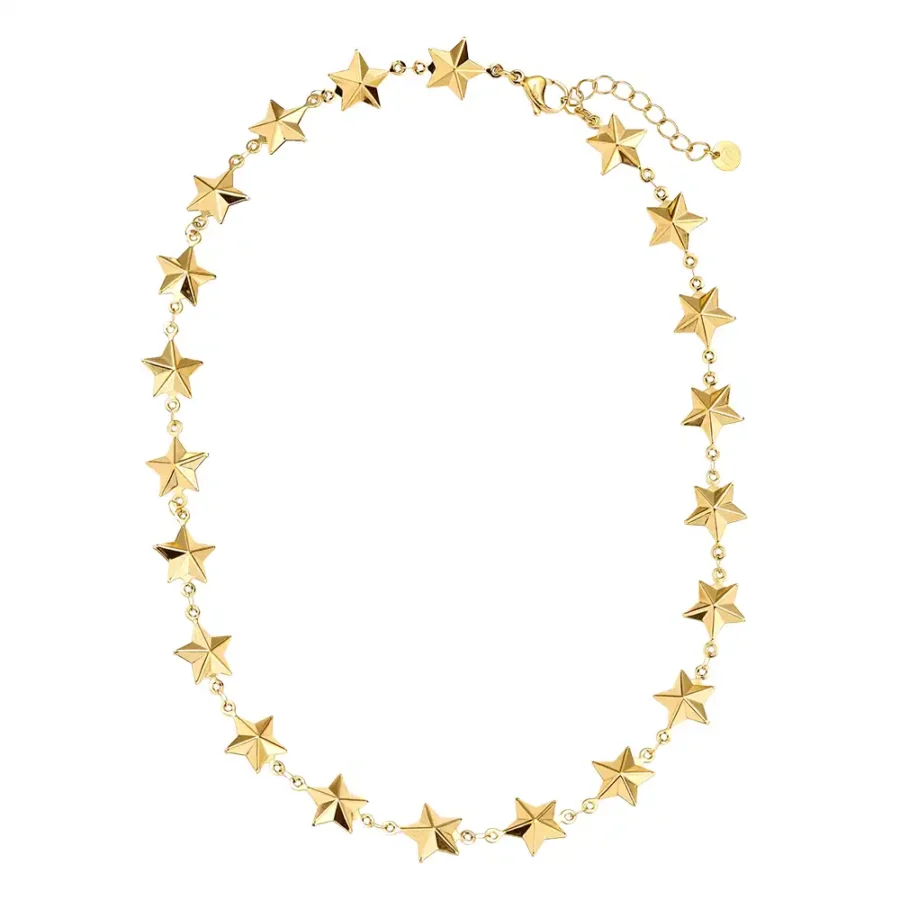 Collier Chained Stars de Dottilove, fine chaîne dorée ornée de plusieurs petites étoiles pendantes, bijou élégant à la Réunion