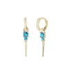 Boucles d'oreilles géométriques Tania Square Diamonds Dottilove dorées et argentées serties de cristaux de zirconium, format 3,5 cm - Bijoux Les Trésors d'Emma 974 Réunion.
