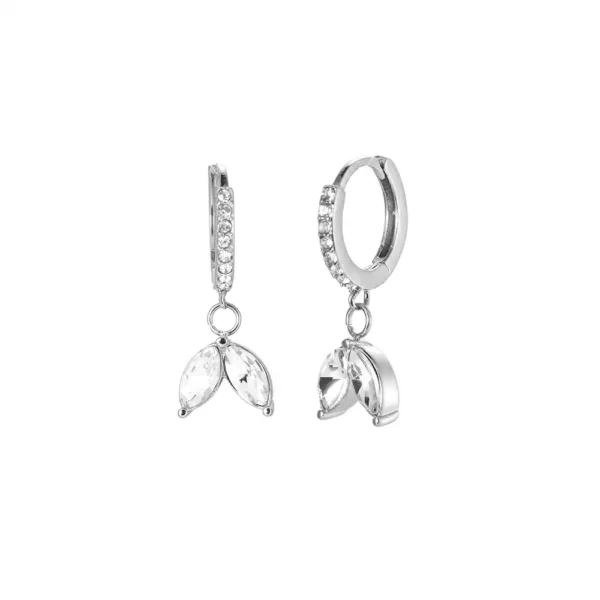 Boucles d'oreilles Jannes 2 Leaves Dottilove - Bijouterie en ligne Réunion 974 - Bijou en acier inoxydable doré motif feuillage - Cadeau femme