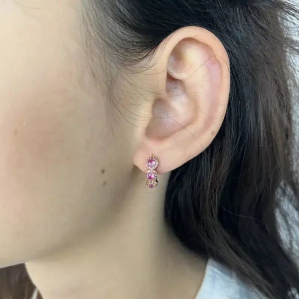 Boucles d'oreilles argentées Forbidden Fruit Diamonds Dottilove au design organique serties de cristaux de zirconium brillants - Bijoux Les Trésors d'Emma 974 Réunion.