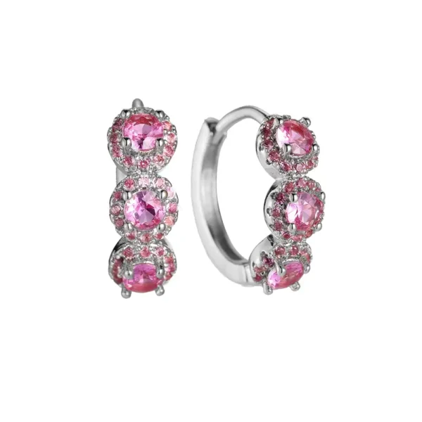 Boucles d'oreilles argentées Forbidden Fruit Diamonds Dottilove au design organique serties de cristaux de zirconium brillants - Bijoux Les Trésors d'Emma 974 Réunion.