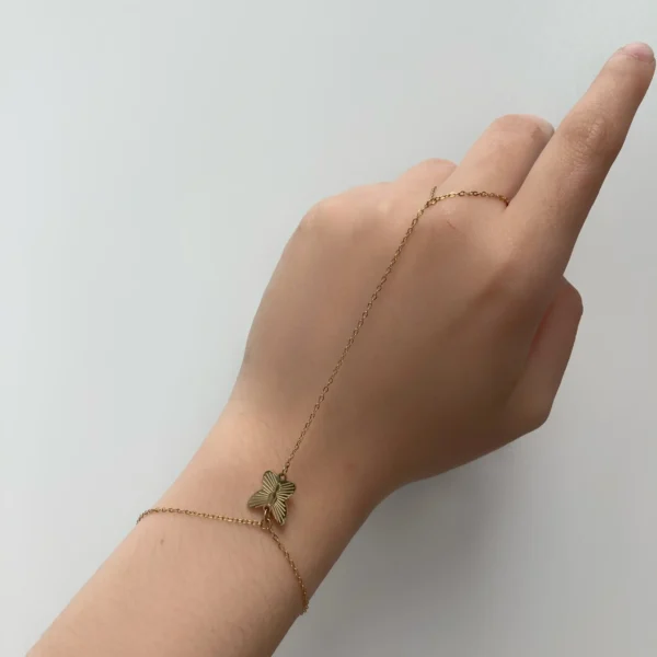 Bracelet-Bague Dancing Butterfly – Acier Inoxydable Dottilove (Doré eou Argenté)