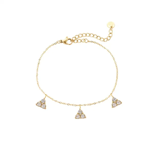 Bracelet Triple Tennis Dottilove - Bijouterie en ligne Réunion 974 - Gourmette triple rangs sertie de diamants de synthèse