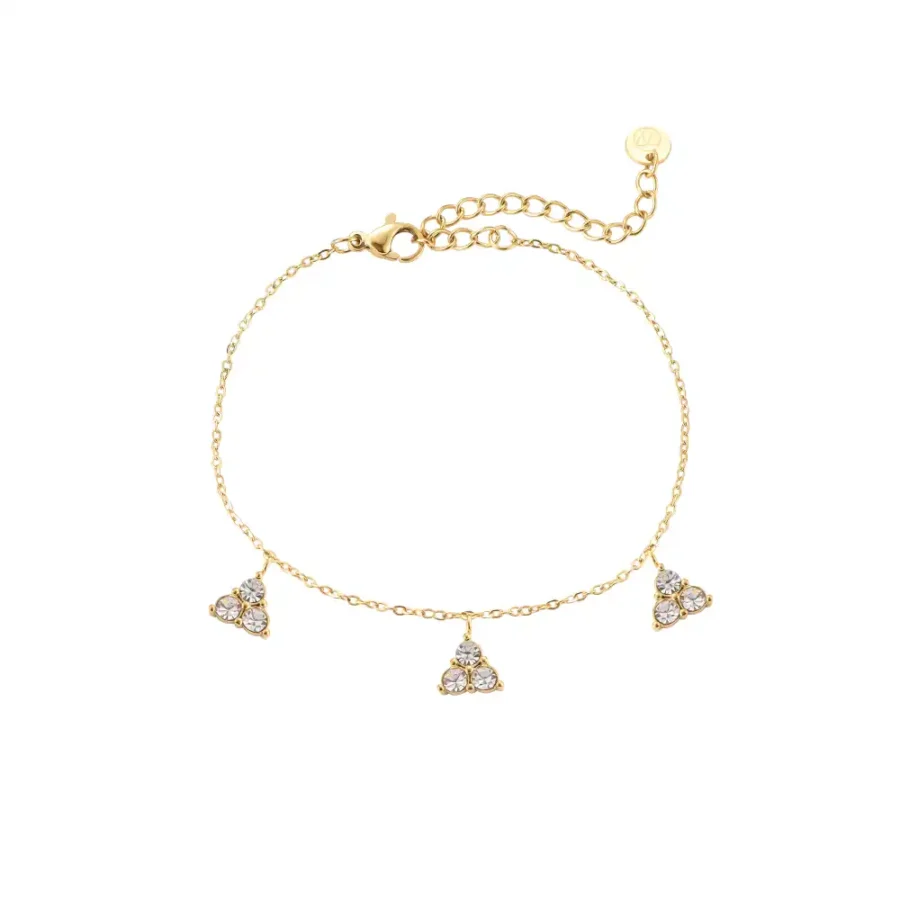 Bracelet Triple Tennis Dottilove - Bijouterie en ligne Réunion 974 - Gourmette triple rangs sertie de diamants de synthèse