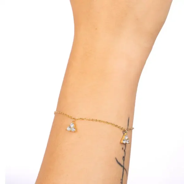 Bracelet Triple Tennis Armband – Acier Inoxydable Dottilove (Doré et Argenté)