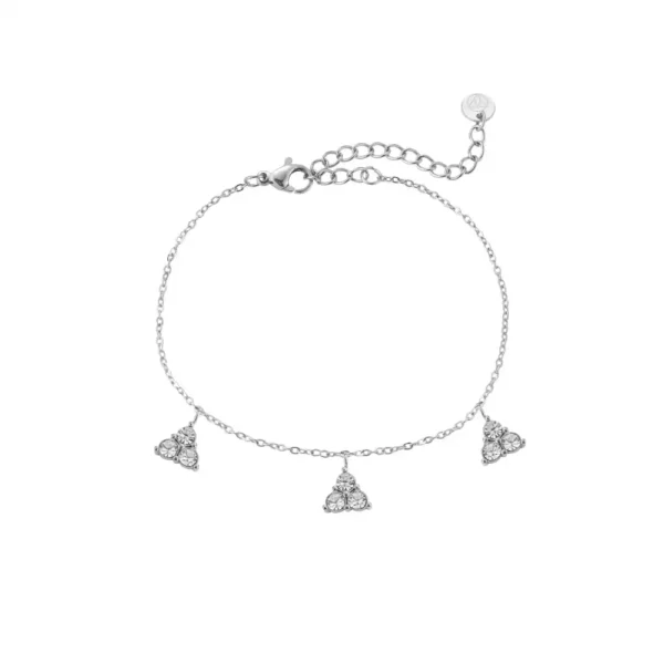 Bracelet Triple Tennis Dottilove - Bijouterie en ligne Réunion 974 - Gourmette triple rangs sertie de diamants de synthèse