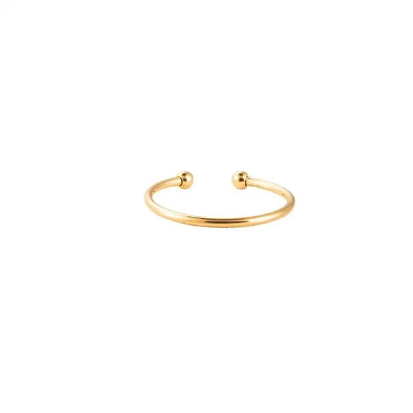 Bague Simple de Dottilove, anneau fin doré au design minimaliste et poli, bijou discret et chic disponible à la Réunion