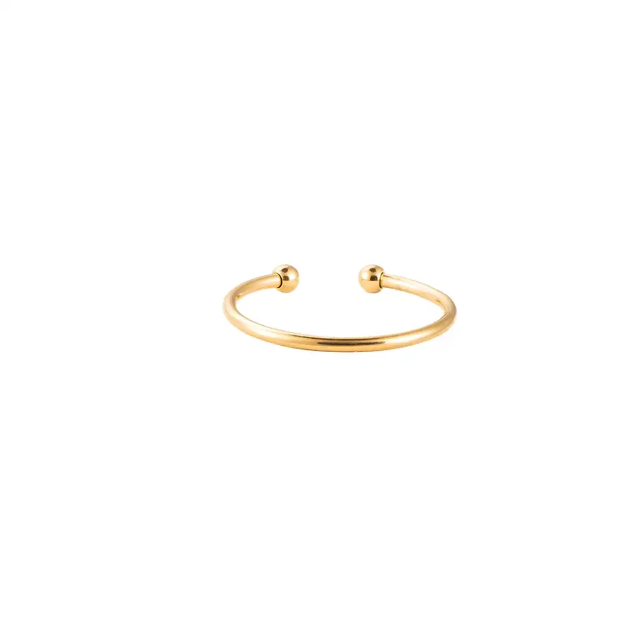 Bague Simple de Dottilove, anneau fin doré au design minimaliste et poli, bijou discret et chic disponible à la Réunion