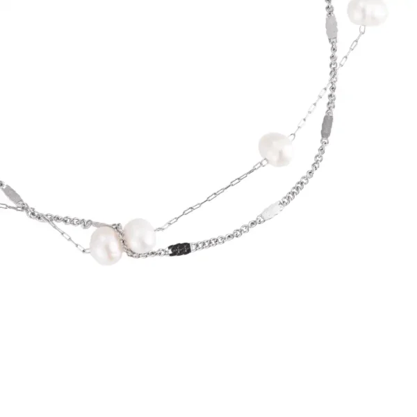 Chaîne de cheville Bubbly Pearls Multilayered – Acier Inox & Perles d'eau douce (Doré ou Argenté)